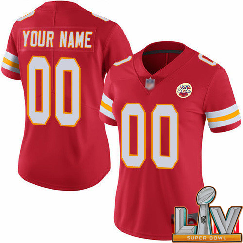Super Bowl LV 2021 Women Kansas City Chiefs Customized Red Team Color Vapor Untouchable Custom Limited Football Jersey->women nfl jersey->Women Jersey